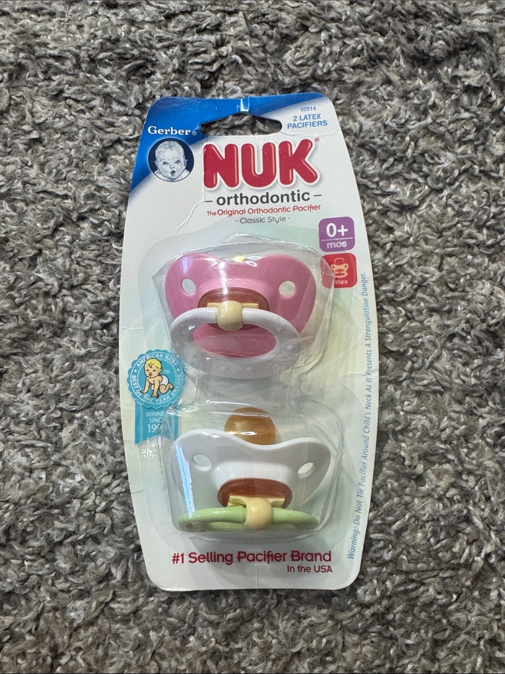Gerber NUK Orthodontic Latex Pacifiers 0 Months